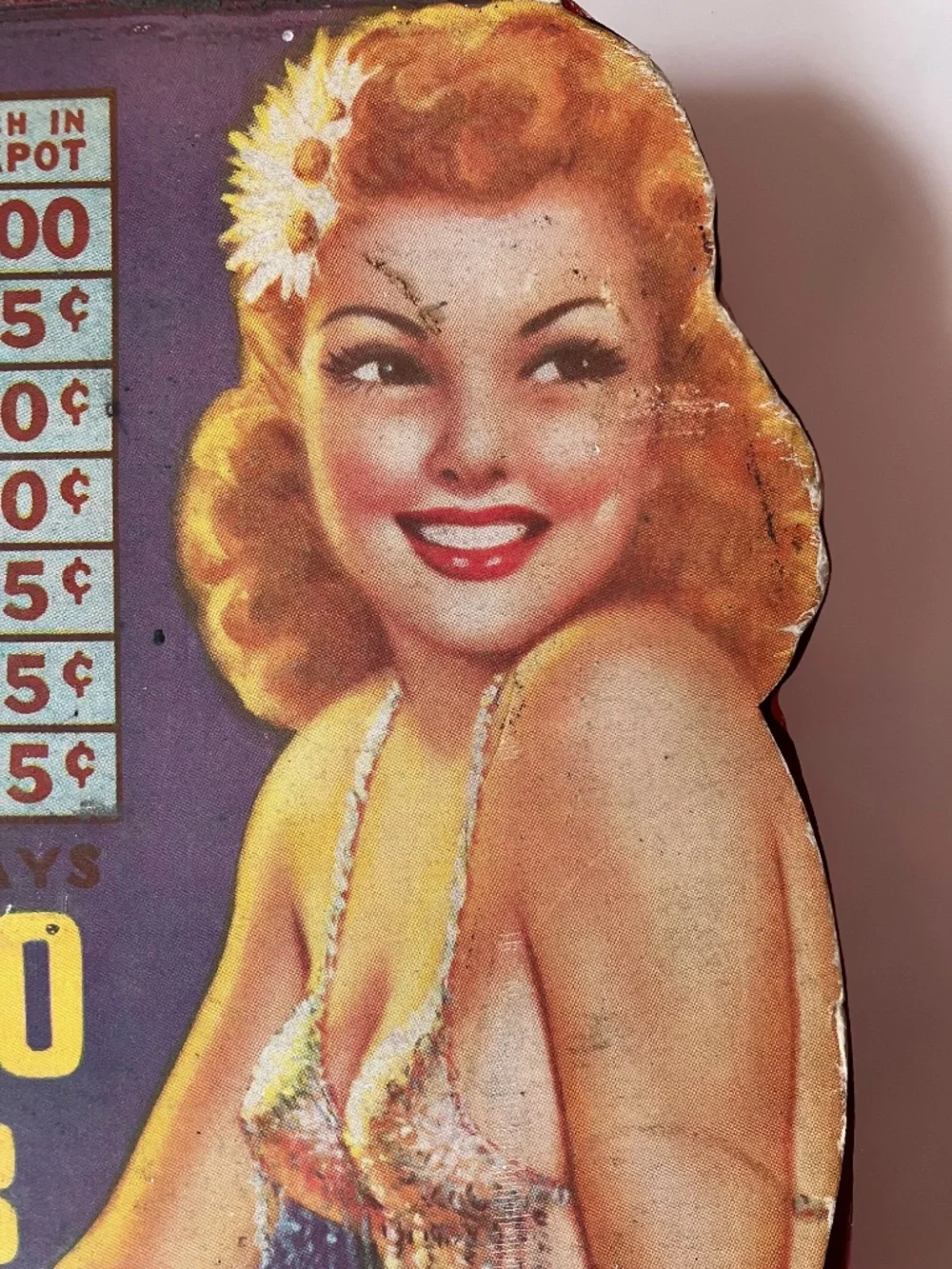 RARE Unused Vintage 40s Pin-up Punchboard Game “Sheba” 11 x 12